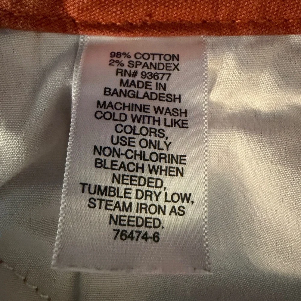 Mutual Weave Chino Shorts Mens 36 Rust Orange Cotton‎ Stretch Flat Front Casual